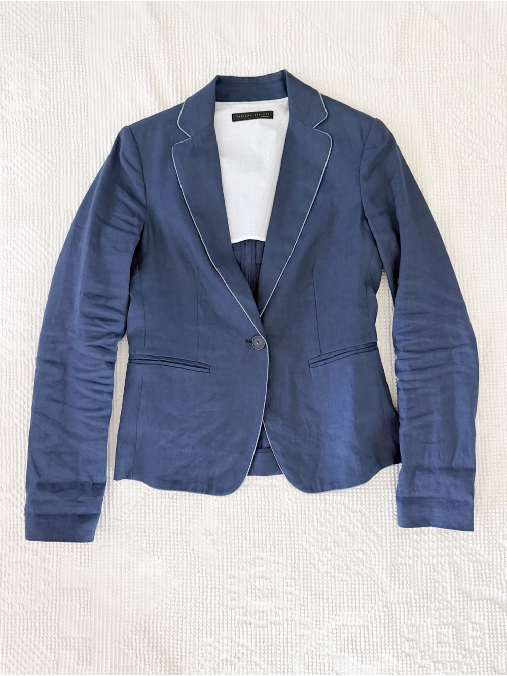 FABIANA FILIPPI Womens Linen Blazer Jacket Piping